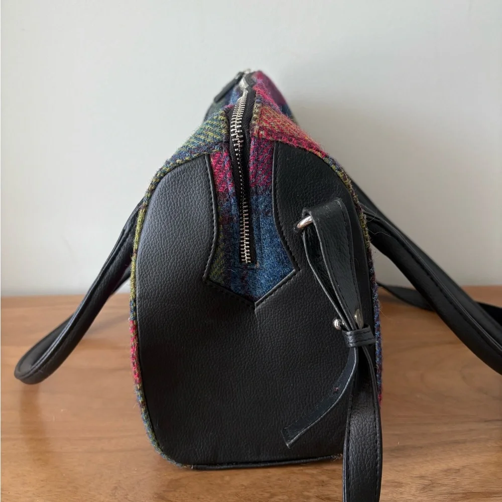 Maccessori Harris Tweed Wool Tartan Plaid Satchel Bag  Purse